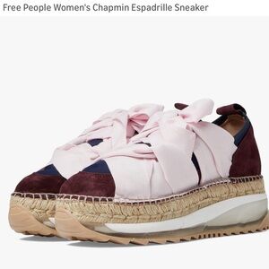 2 Pair MISMATCHED FREE PEOPLE Espadrilles in Pink, White, and Blue PLEASE READ